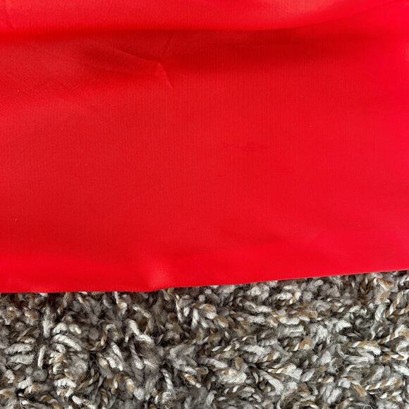 Vintage Blouse Top Size 16 Red Solid Long Sleeve Button V Neck Secretary Office - Picture 9 of 13